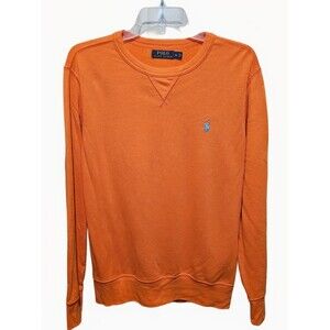 Men's Medium Polo Ralph Lauren Lightweight Orange Crew-Neck Pullover Sweater